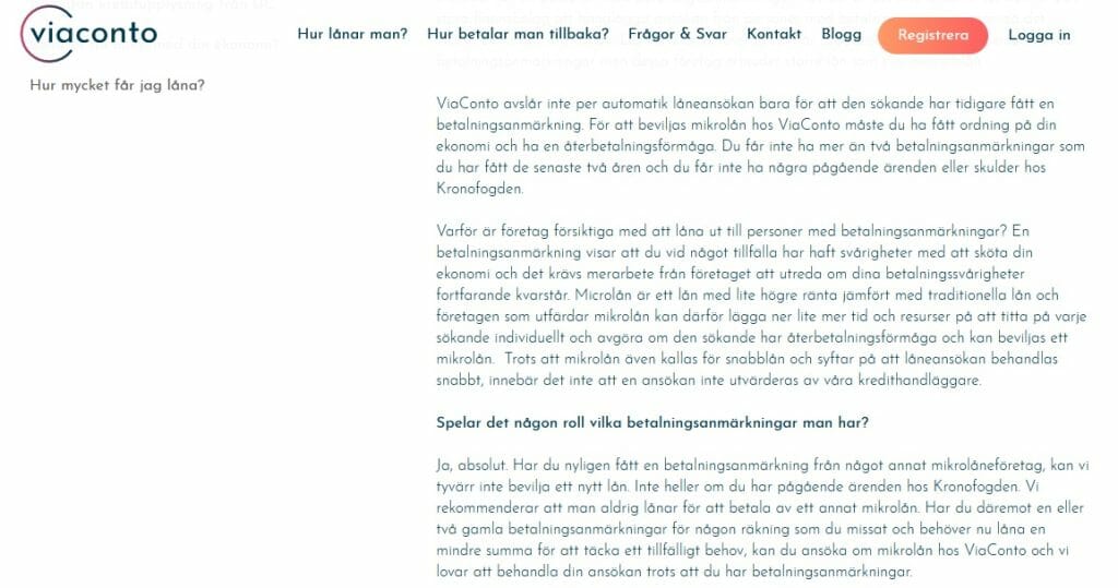 SMS lån med direktutbetalning till Nordea: Viaconto erbjuder mikrolån till de som har betalningsanmärkningar.