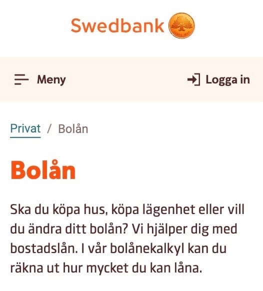 Bolån hos Swedbank