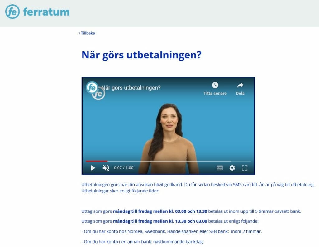 Ferratum erbjuder lån med utbetalning 24/7
