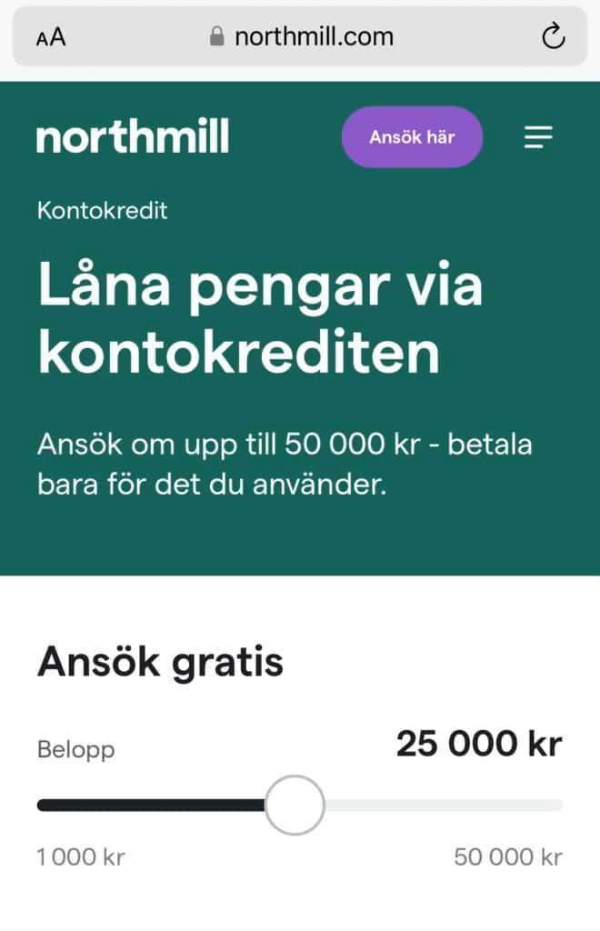 Kontokredit med Creditsafe hos Northmill Bank