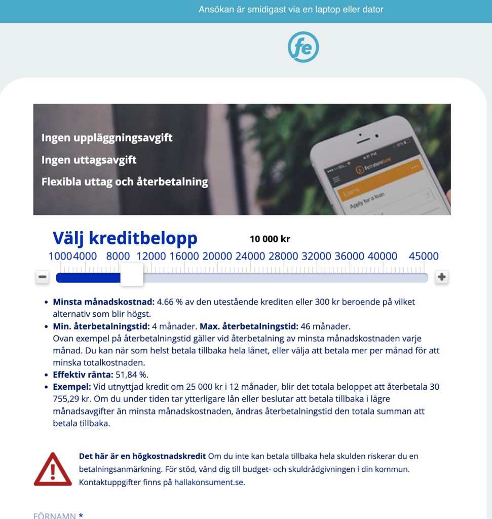 Kontokredit hos Ferratum