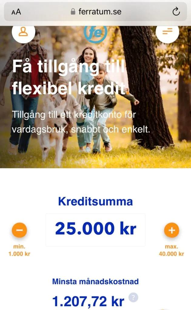 Kontokredit med Creditsafe hos Ferratum med direkt utbetalning