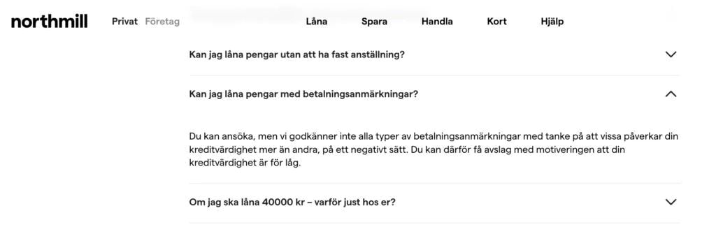 Lån med creditsage trots betalningsanmärkningar Northmill