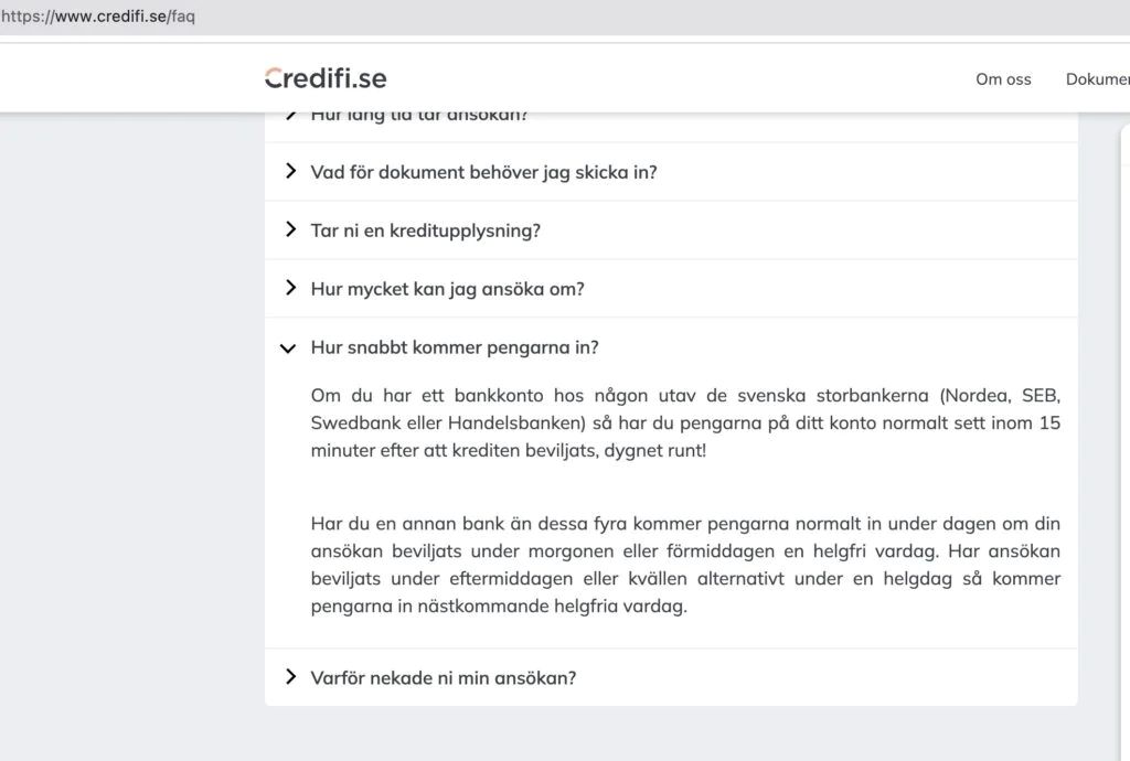 SMS lån med direktutbetalning hos Credifi