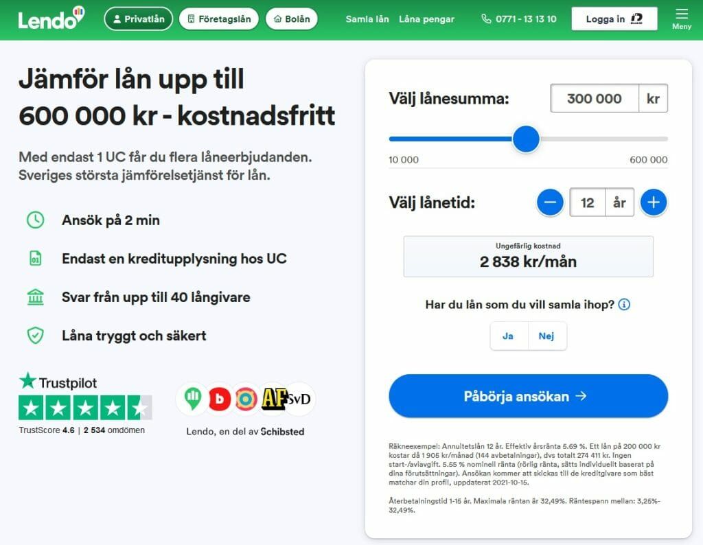 Flexibelt lån: Lendo erbjuder privatlån som är väldigt flexibla.