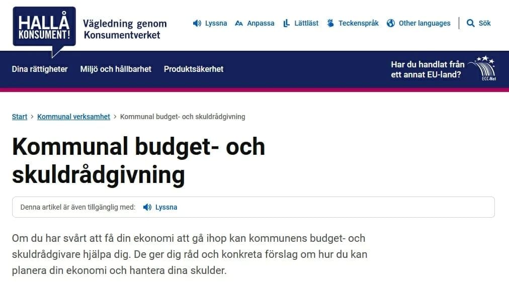 Låna pengar som arbetslös: kommunal skuldrådgivning.