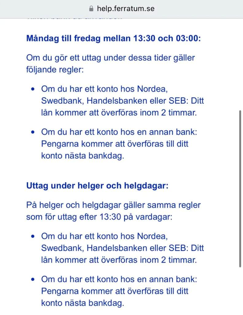 Hur snabbt betalar Ferratum ut sina lån?
