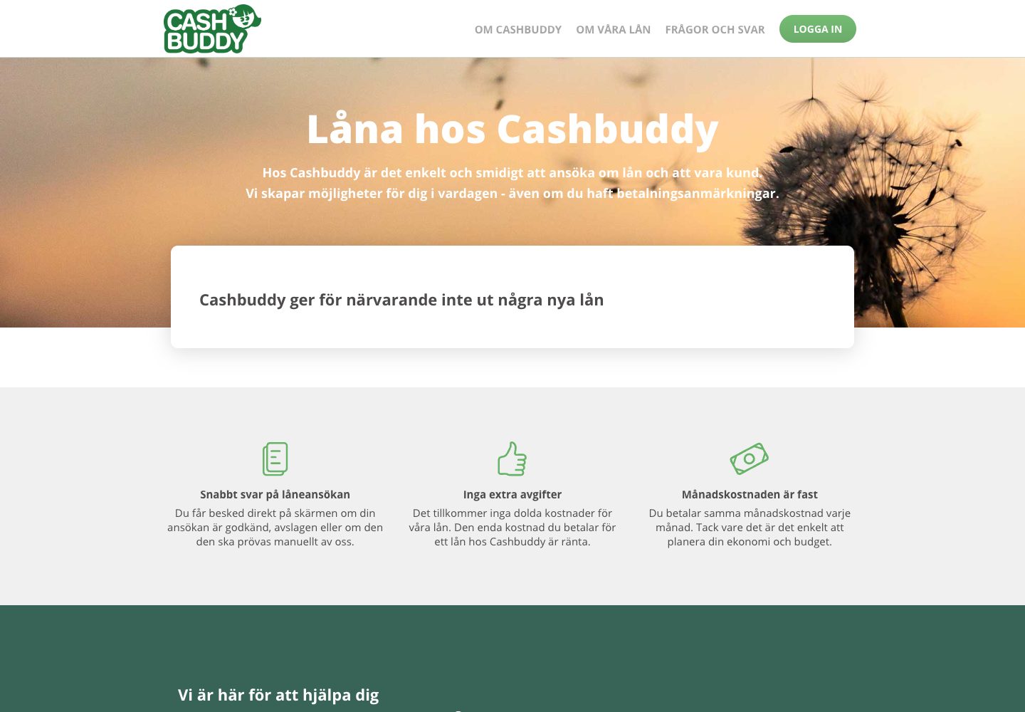Cashbuddy – webbplatsen den 9 september 2026