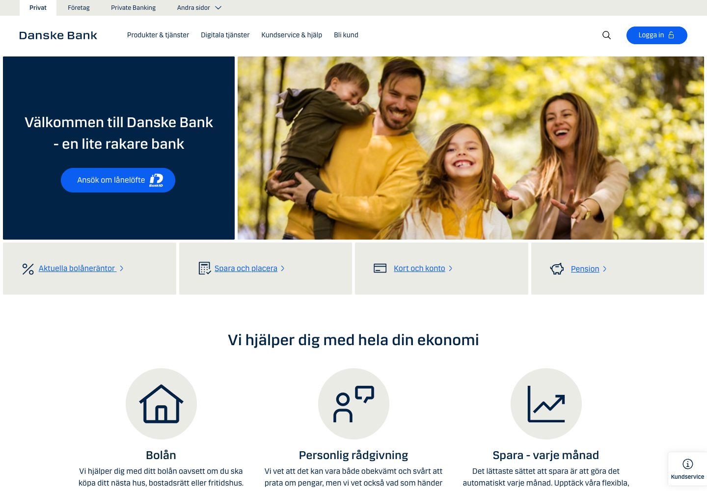 Danske Bank – webbplatsen den 9 september 2026