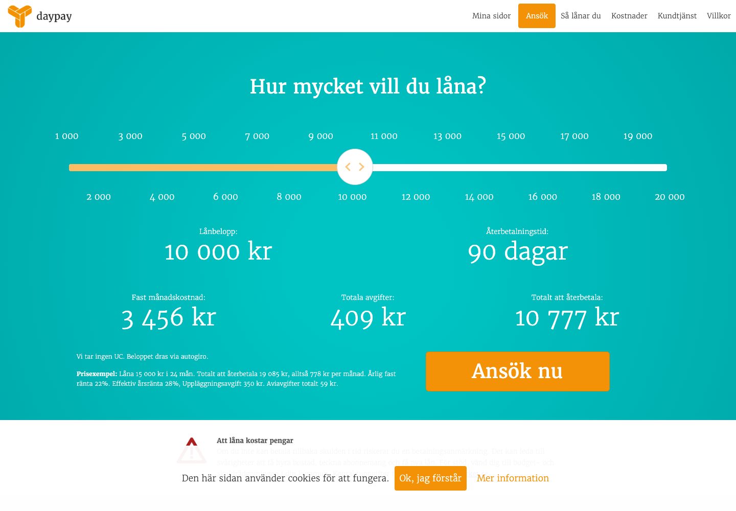 Daypay – webbplatsen den 9 september 2026