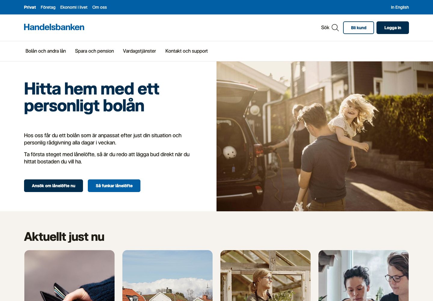 Handelsbanken – webbplatsen den 9 september 2026