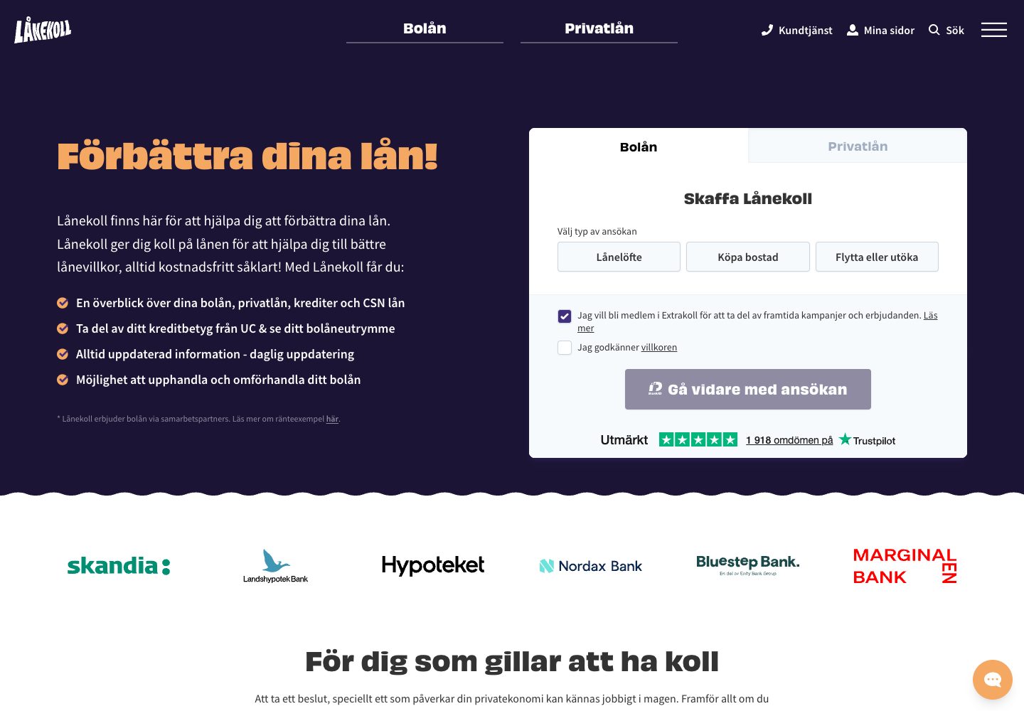 Lånekoll – webbplatsen den 9 september 2026