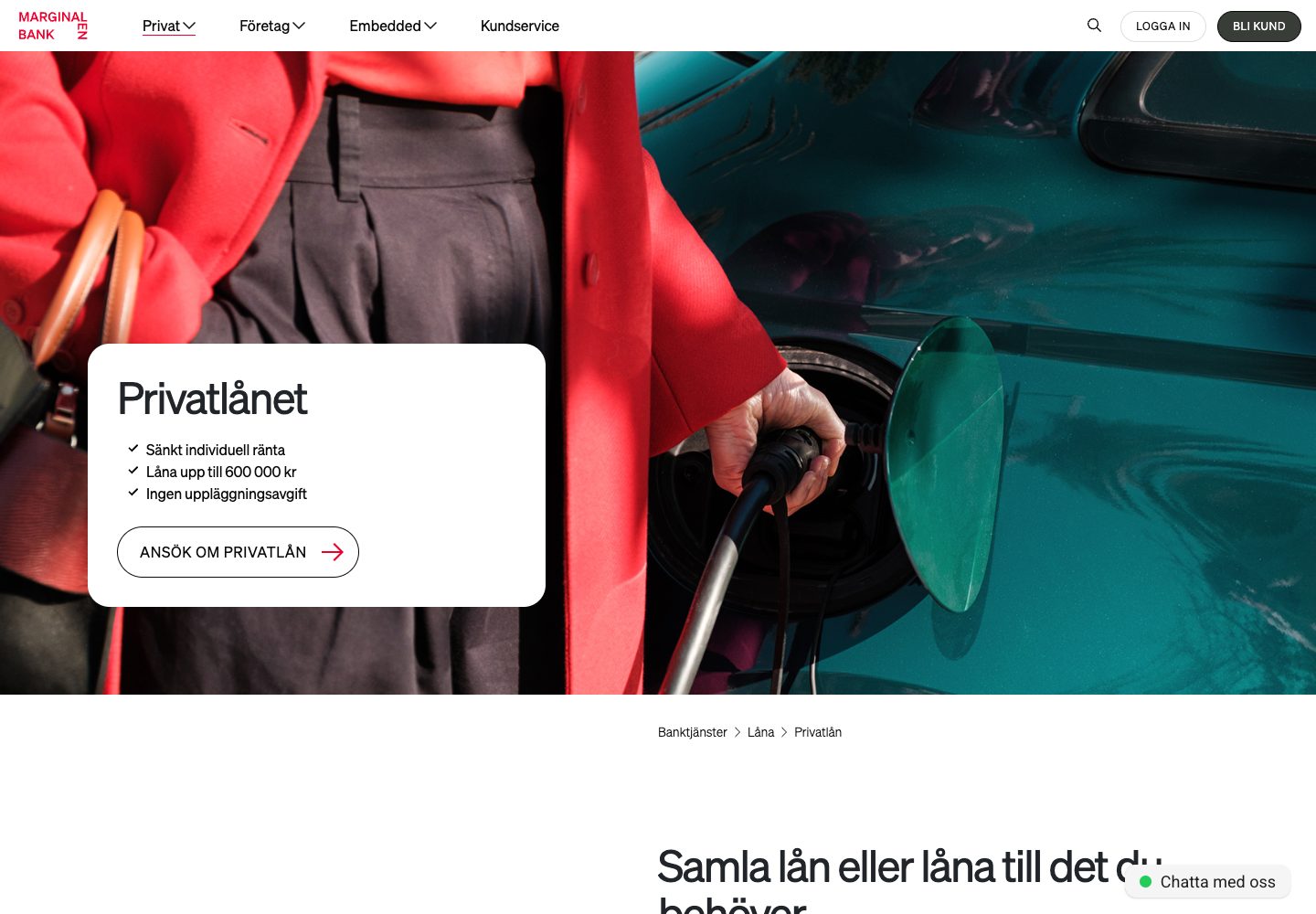 Marginalen Bank – webbplatsen den 9 september 2026