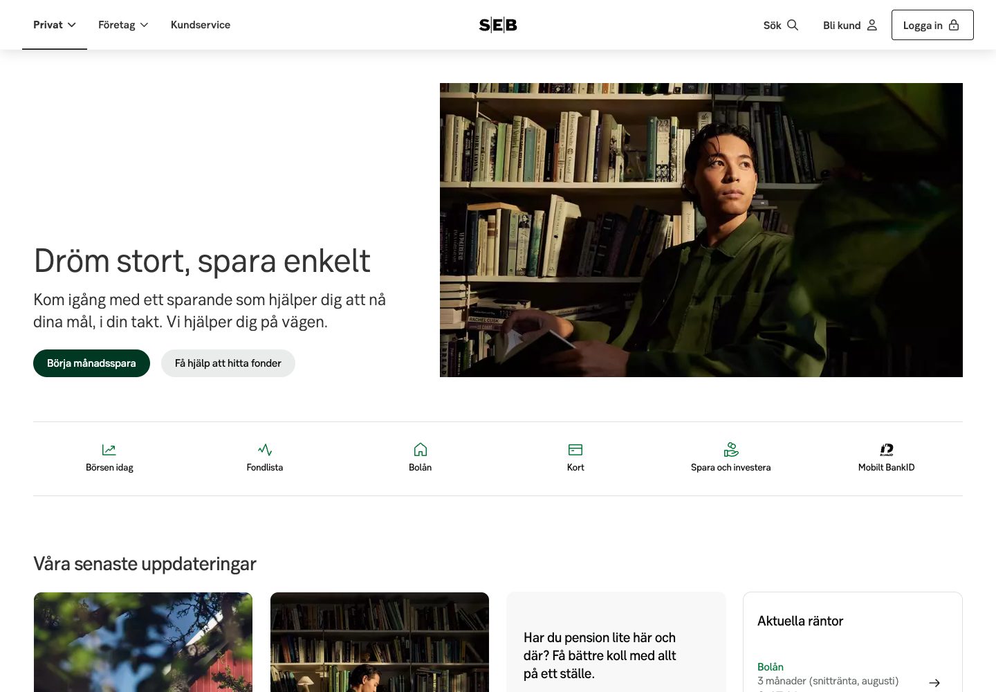 SEB – webbplatsen den 9 september 2026