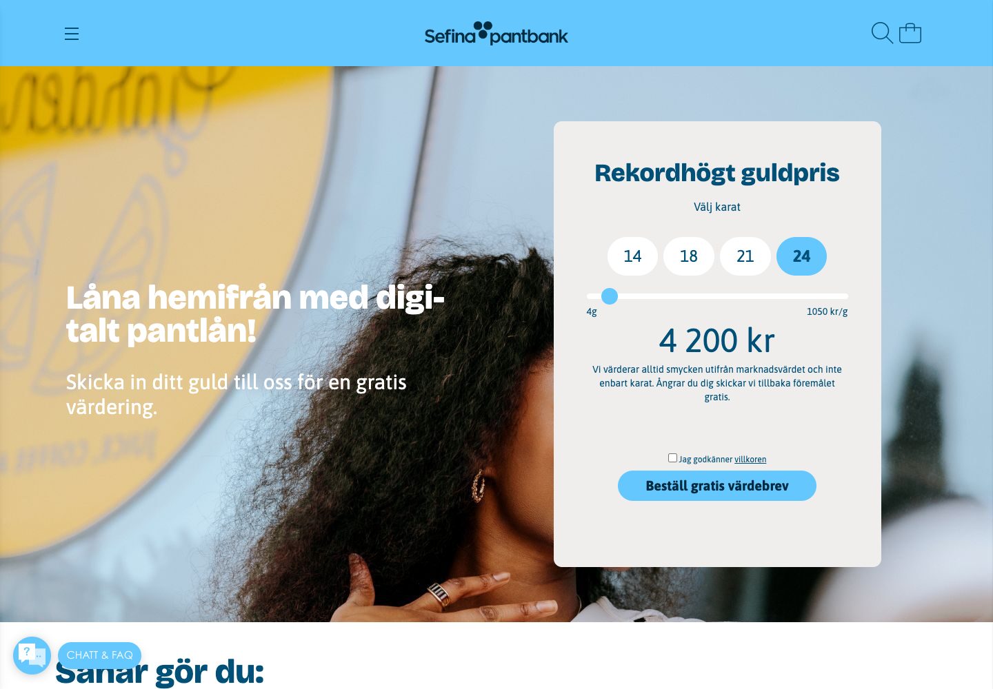 Sefina Pantbank – webbplatsen den 9 september 2026