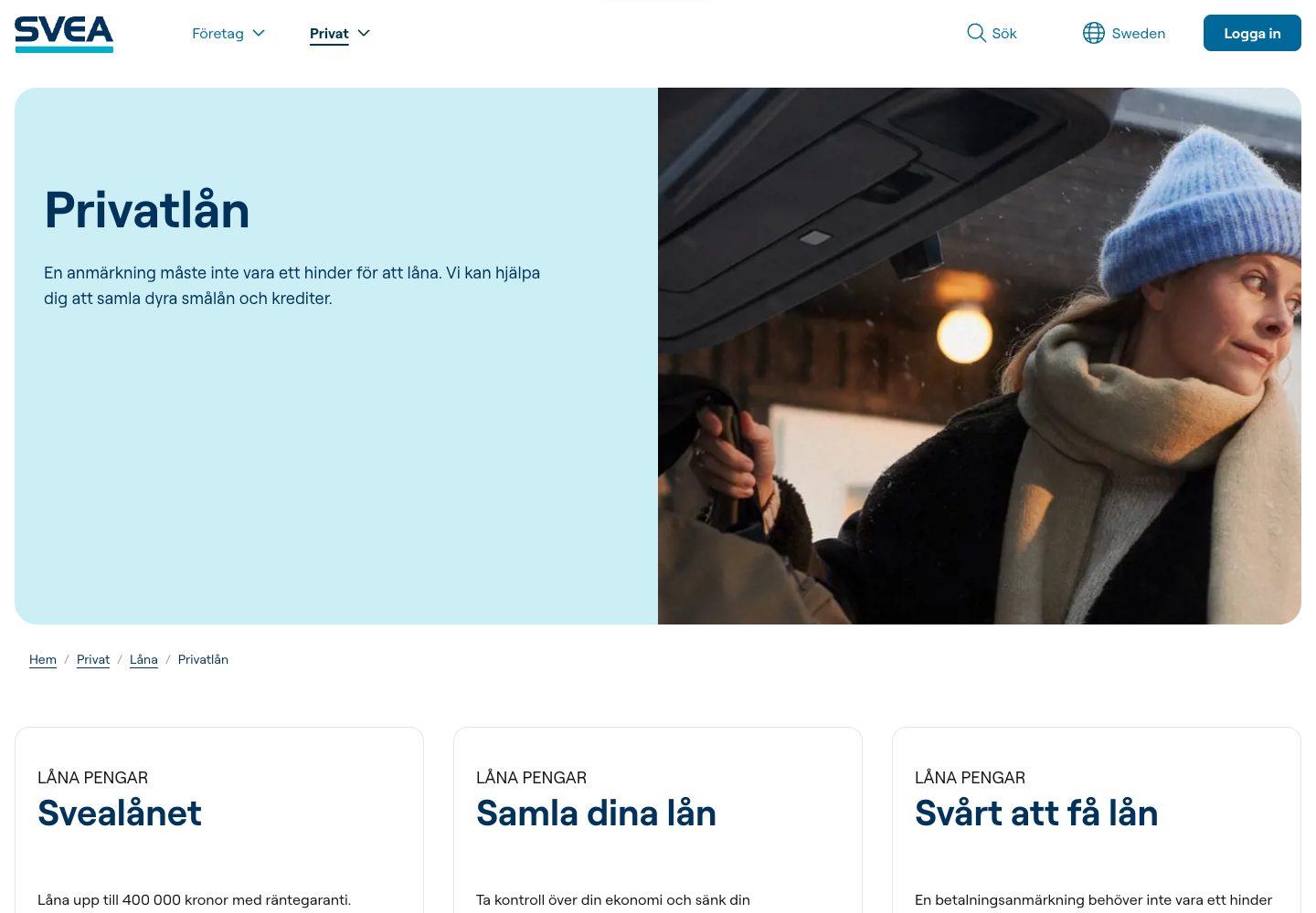 Svea Bank – webbplatsen den 9 september 2026