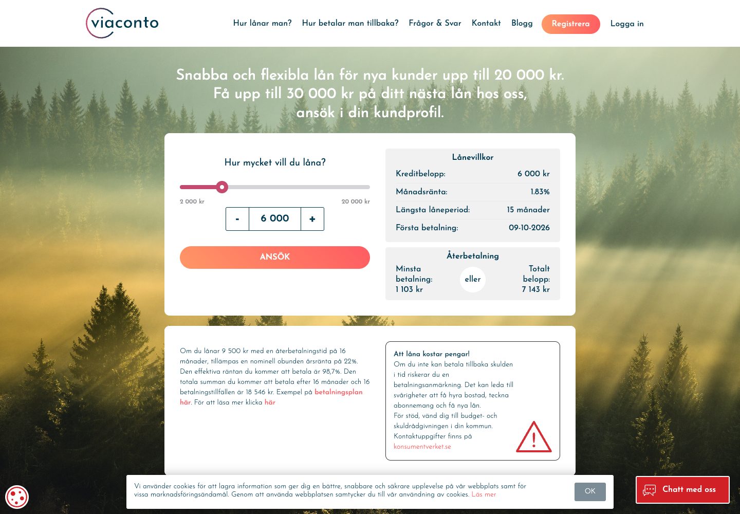 ViaConto – webbplatsen den 9 september 2026